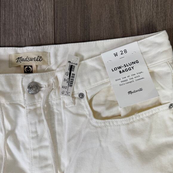 Madewell Low-Slung Baggy Jean WMNS SZ 28 White Vintage Airy Denim Edition NU020 - Picture 6 of 10